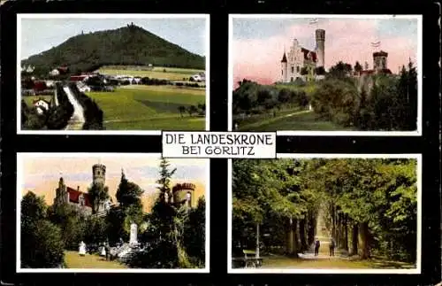 Ak Görlitz in der Lausitz, Landeskrone, Aussichtsturm, Forst