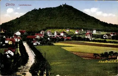 Ak Görlitz in der Lausitz, Landeskrone, Panorama