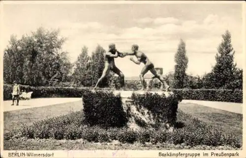 Ak Berlin Wilmersdorf, Boxkämpfergruppe im Preußenpark