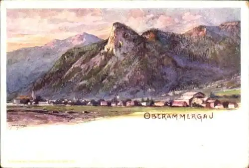 Künstler Ak Oberammergau in Oberbayern, Gesamtansicht