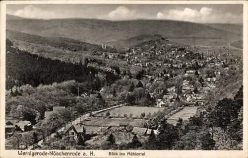 Ak Nöschenrode Wernigerode im Harz, Blick ins Mühlental