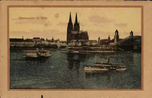 Ak Köln am Rhein, Blick auf den Rhein, Dom, Dampfer