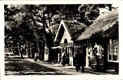 Ak Ostseebad Prerow Darß, Blick in eine Straße, Kiosk