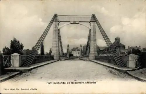 Ak Beaumont-Sarthe, Hängebrücke