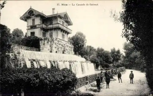 Ak Nizza Nizza Alpes Maritimes, Gairaut-Wasserfall