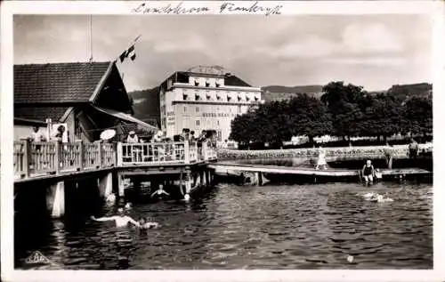 Ak Gérardmer Lorraine Vosges, Wassersport und Beau Rivage Hotel