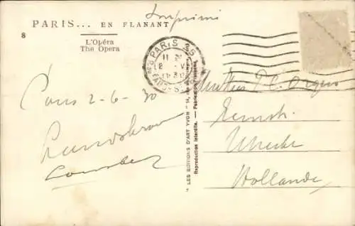 Ak Paris IX Opéra, Oper, Passanten