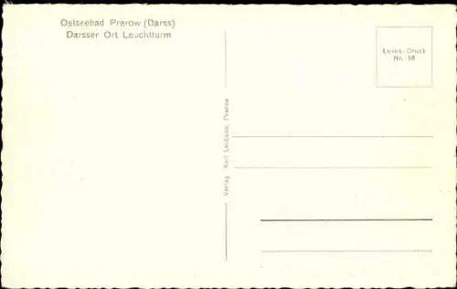 Ak Ostseebad Prerow auf dem Darß, Leuchtturm Darßer Ort