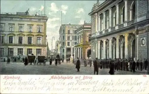 Ak Hamburg, Adolphsplatz mit Börse