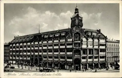 Ak Berlin Friedrichshain, Hertie Waren- und Kaufhaus G.m.b.H., Frankfurter Allee 5-7