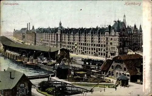 Ak Hamburg Mitte Altstadt, Hafenblick