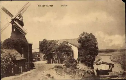 Ak Hamburg Mitte Finkenwerder, Finkenwerder Mühle