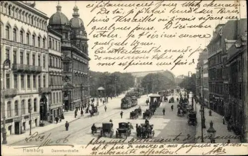 Ak Hamburg Mitte Neustadt, Blick über die Dammtorstraße, Straßenbahn