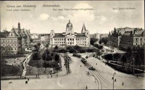 Ak Hamburg, Holstenplatz, Ziviljustizgebäude, Oberlandesgericht, Strafjustizgebäude