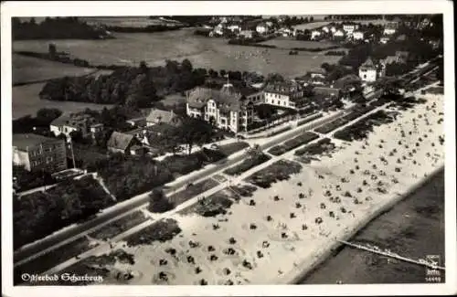 Ak Scharbeutz in Ostholstein, Blick auf den Strand, Fliegeraufnahme, Klinke 14449