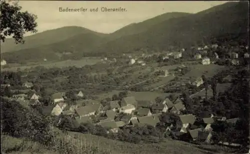 Ak Badenweiler und Oberweiler im Schwarzwalde, Gesamtansicht