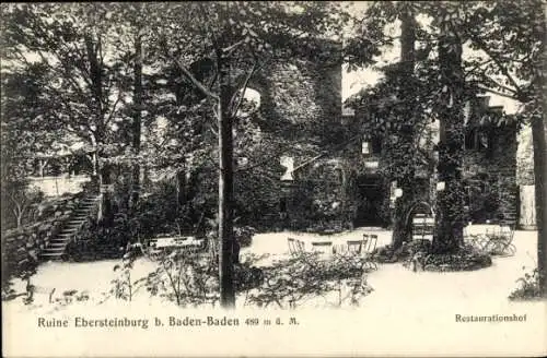 Ak Ebersteinburg Baden Baden am Schwarzwald, Ruine Ebersteinburg