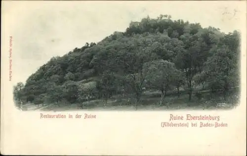 Ak Ebersteinburg Baden Baden am Schwarzwald, Ruine Ebersteinburg