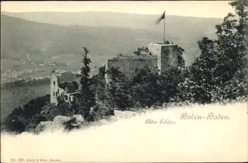 Ak Baden Baden am Schwarzwald, alte Schlossruine