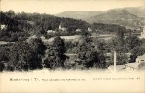 Ak Bad Blankenburg im Schwarzatal, Blick vom Schwarzeck, Neue Anlagen