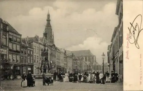 Ak Breda Nordbrabant Niederlande, Groote Markt