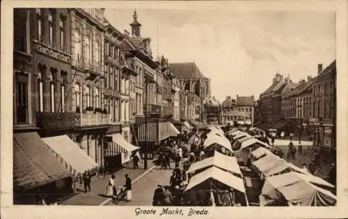 Ak Breda Nordbrabant Niederlande, Groote Markt