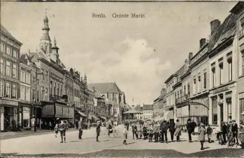 Ak Breda Nordbrabant Niederlande, Groote Markt