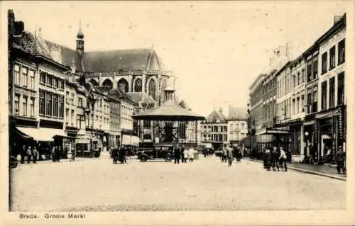 Ak Breda Nordbrabant Niederlande, Groote Markt