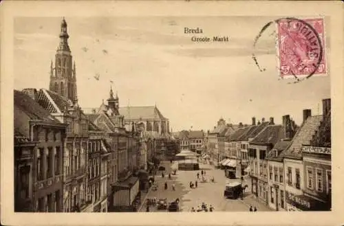 Ak Breda Nordbrabant Niederlande, Groote Markt