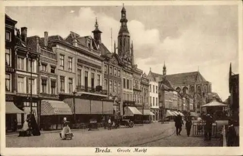 Ak Breda Nordbrabant Niederlande, Groote Markt