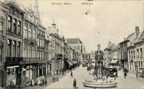 Ak Breda Nordbrabant Niederlande, Groote Markt