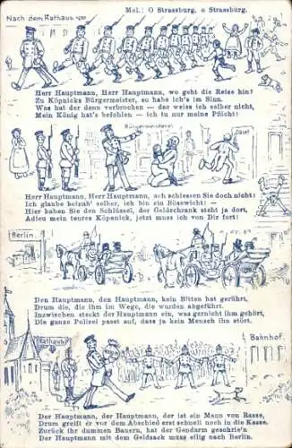 Lied Ak Hauptmann von Köpenick, Nach dem Rathaus, Herr Hauptmann, wo geht die Reise hin