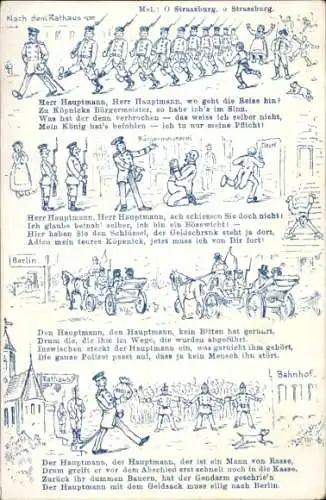 Lied Ak Hauptmann von Köpenick, Nach dem Rathaus, Herr Hauptmann, wo geht die Reise hin