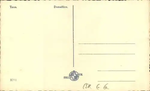 Ak Domažlice Taus Region Pilsen, Straßenpartie, Torturm