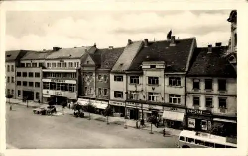 Ak Písek Pisek Südböhmen, Straßenansicht, Geschäfte