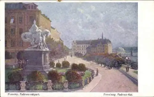 Künstler Ak Pozsony Pressburg Bratislava Slowakei, Fadrusz-Kai, Statue Maria Theresia