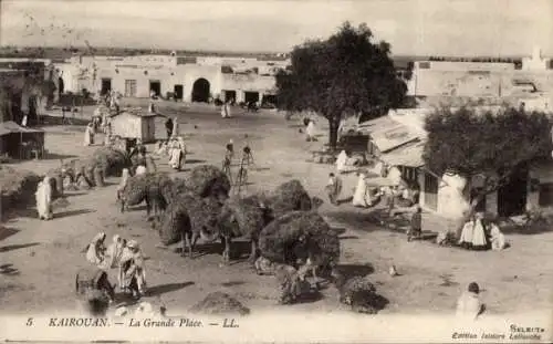 Ak Kairouan Tunesien, Marktplatz