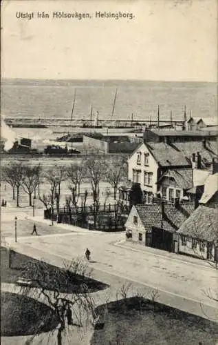 Ak Hälsingborg Helsingborg Schweden, Blick vom Hölsovägen