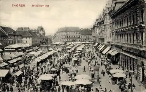 Ak Zagreb Kroatien, Jelacivev trg