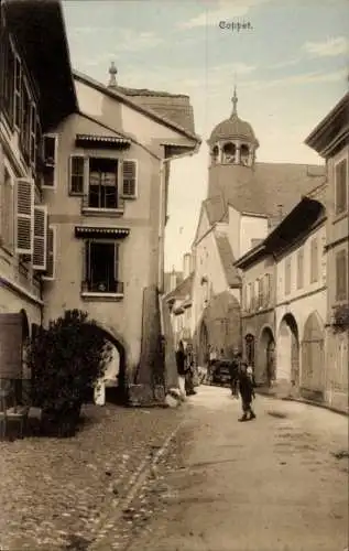 Ak Coppet Kanton Waadt, Straßenansicht