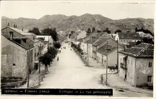 Foto Ak Cetinje Montenegro, Hauptstraße