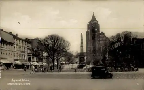 Ak Chojnów Haynau Schlesien, Ring, Evangelische Kirche