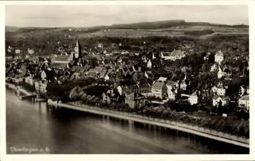 Ak Überlingen am Bodensee, Fliegeraufnahme