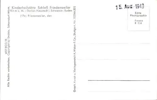 Ak Friedenweiler im Schwarzwald, Fliegeraufnahme