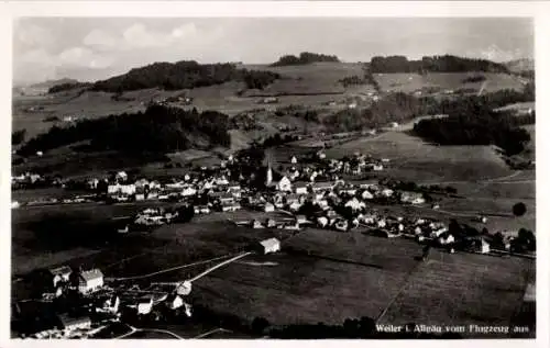 Ak Weiler Simmerberg im Allgäu, Fliegeraufnahme