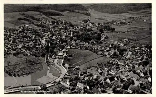 Ak Krumbach in Schwaben, Fliegeraufnahme