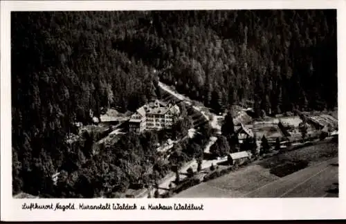 Ak Nagold im Schwarzwald, Fliegeraufnahme, Kuranstalt Waldeck und Kurhaus Waldlust