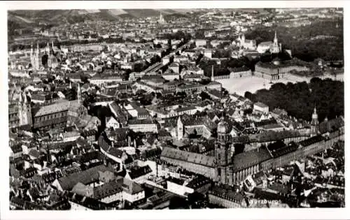 Ak Würzburg am Main Unterfranken, Fliegeraufnahme