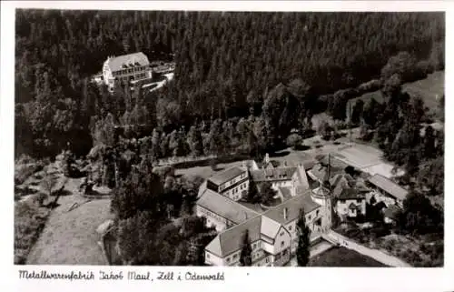 Ak Zell im Odenwald Bad König Odenwald Hessen, Fliegeraufnahme, Metallwarenfabrik Jakob Maul