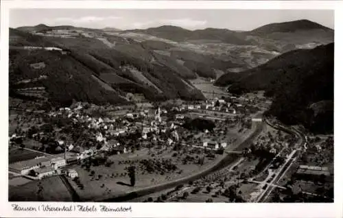 Ak Hausen im Wiesental, Fliegeraufnahme, Hebels Heimatort